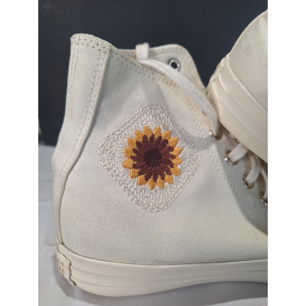 Converse Festival Florals A03514C Egret Light Gold Sunflower Womens 8.5 Mens 6.5 - Picture 4 of 10
